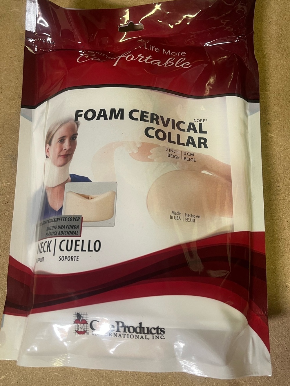 Beige Foam Cervical Collar - Neck Support